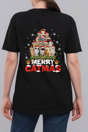 Merry Catmas Cat Christmas Pajamas X-mas Woman T-Shirt