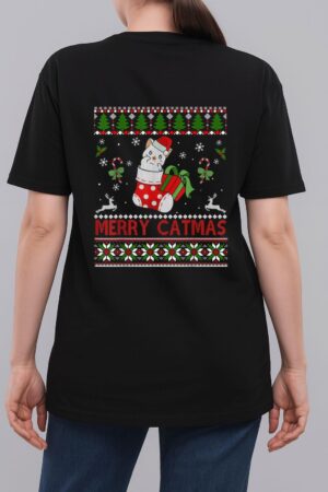 Merry Catmas Christmas Cats In Socks Kitty Cat Lover Gift Woman T-Shirt