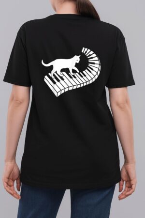 Piano Cat Funny Piano Player Musician Keyboard Pianist Cat Woman T-Shirt