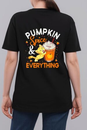 Pumpkin Spice Everything Cat Lover Cute Autumn Fall Woman T-Shirt