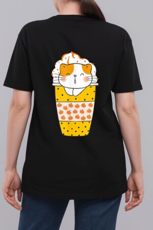 Pumpkin Spice Latte Fall Coffee Pumpkin Spice PSL Cat Woman T-Shirt