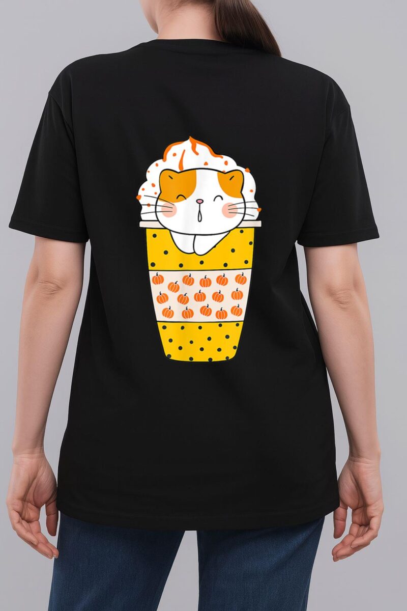 Pumpkin Spice Latte Fall Coffee Pumpkin Spice PSL Cat Woman T-Shirt