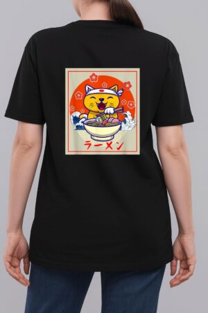 Ramen Cute Cat Kawaii Anime Japanese Food Neko Teens Girls Woman T-Shirt