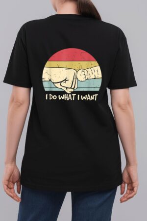 Retro Paw Cat I Do What I Want Cat Vintage Black Cat Woman T-Shirt