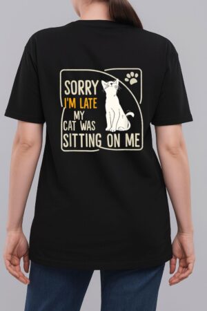 Retro Sorry I'm Late My Cat Was Sitting On Me Meow Kitty Cat Woman T-Shirt