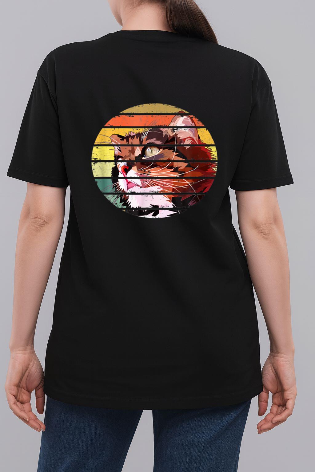 Retro Vintage Colorful Cat For Lovers Cat And Pets Woman T-Shirt