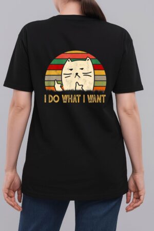 Retro Vintage I Do What I Want Cat Lover Funny Cat Pet Lover Woman T-Shirt