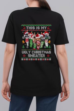 Santa Cats Pajama This is My Ugly Christmas Kittens Sweater Woman T-Shirt