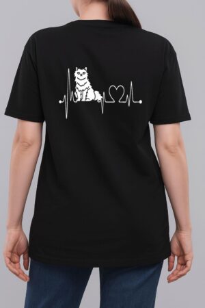 Selkirk Rex Cat Heartbeat EKG Funny Cats Kitten Lovers Woman T-Shirt
