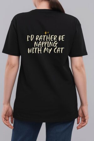Stars Funny Friend Saying I D Rather Be Napping With My Cat Woman T-Shirt