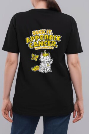 Suck It Appendix Cancer Unicorn Cat Butterfly Woman T-Shirt