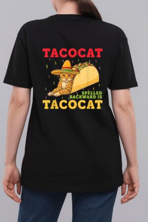 Tacocat Spelled Backwards Tacos and Cats Cinco De Mayo Cat Woman T-Shirt