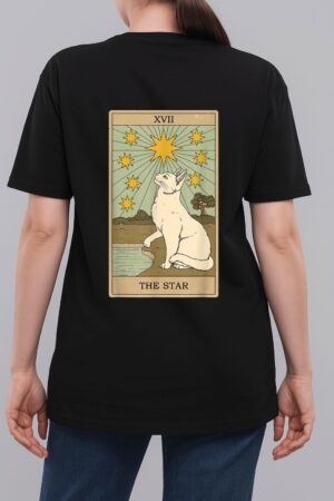 The Star Tarot Card Mermaid Gothic Cat Woman T-Shirt
