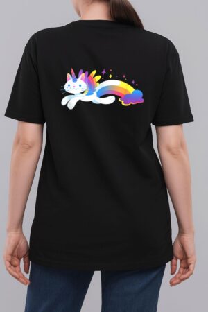 Unicorn Kitty Rainbow  - Flying Unicat Caticorn Woman T-Shirt