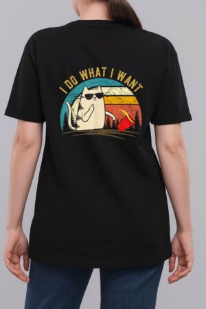 Vintage Retro I do what I want cat, Funny Meowy Cat Lover Woman T-Shirt