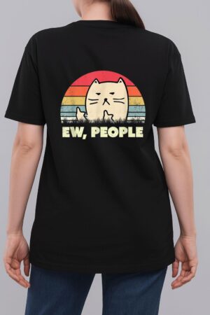 Vitnage black cat funny ew, people meowy cat kitty lovers Woman T-Shirt